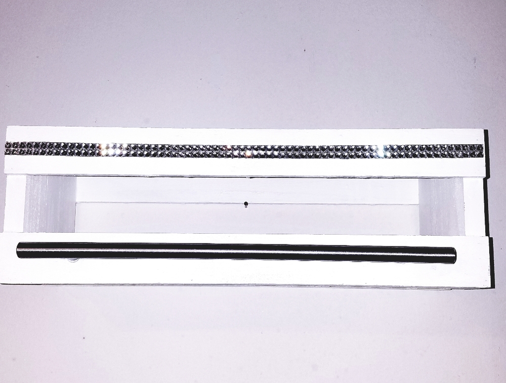 Handmade White Bling Multipurpose Toilet Paper Cosmetic Wall Caddy Shelf